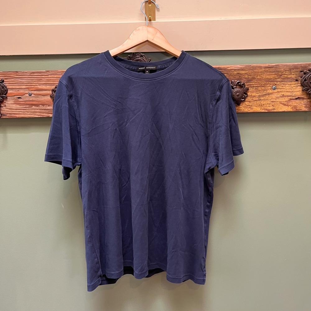 Robert Barakett Mens XL Navy Blue Pima Cotton Short Sleeve Crewneck T-Shirt Tee
